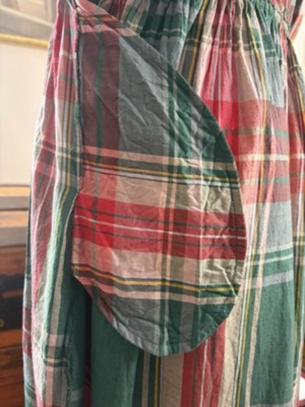VTG 100% Cotton Plaid Button Down Dress W/ Pockets - Women’s Medium - Farm Wife - Picture 9 of 10
